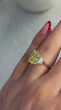 Radiant Fancy Vivid YellowThree Stone Ring