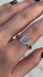 Emerald Cut Solitaire Ring with a Flat Band