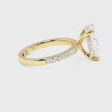 Hidden Halo Pear Brilliant Cut, With Side Diamonds