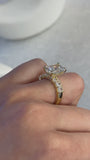 Radiant Engagement Ring with Radiant Lab-Grown Diamond Accents