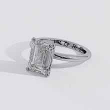 Emerald Cut Diamond Cut Hidden Halo Ring