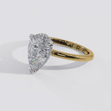 Pear Brilliant Cut Hidden Halo Ring