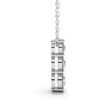 Three in a Row Round Brilliant Lab Grown Diamonds Pendant Halo 1.00 carat.