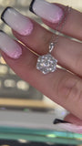 Classic Solstice Round Brilliant Lab Grown Diamonds Pendant Halo 1.00 carat.