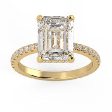 Emerald Cut Diamond Pave Engagement Ring