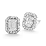 Emerald Cut Diamond Studs