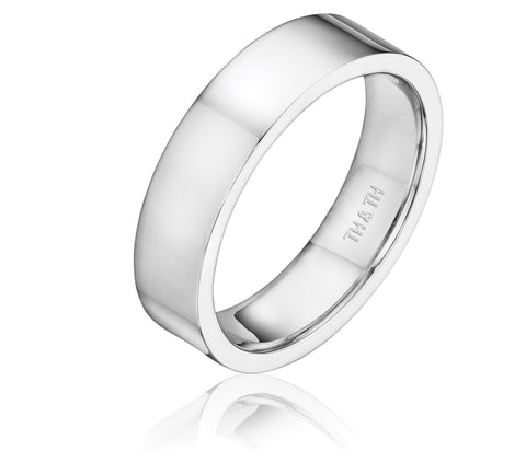 Elegant flat comfortable fit wedding band