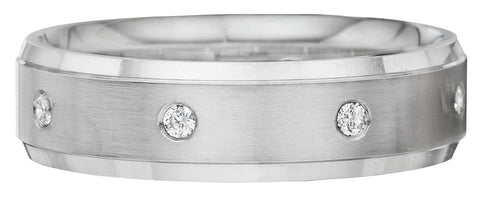 Round diamond wedding band