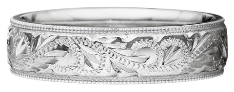 Beautiful hand engraved comfortable fit band