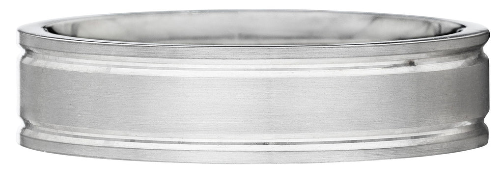 Simple cut grooves wedding band