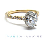 Side Edge Halo Ring & Oval Cut Diamond