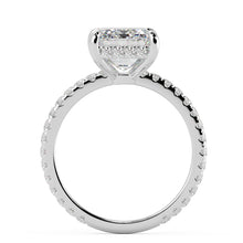 Emerald Cut Diamond Pave Engagement Ring