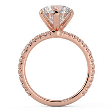 Six Prong Solitaire Ring French Cut Pavè