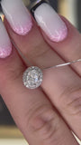 Perfect Oval Lab Grown Diamond Pendant Halo 1.00 carat.