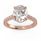 Hidden Halo Oval Brilliant Cut French Cut Pavè