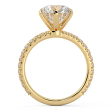 Six Prong Solitaire Ring French Cut Pavè