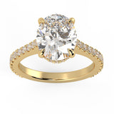 Hidden Halo Oval Brilliant Cut French Cut Pavè