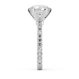 Six Prong Solitaire Ring French Cut Pavè