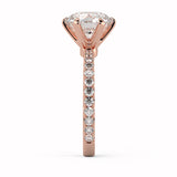 Six Prong Solitaire Ring French Cut Pavè