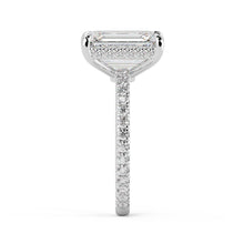 Emerald Cut Diamond Pave Engagement Ring