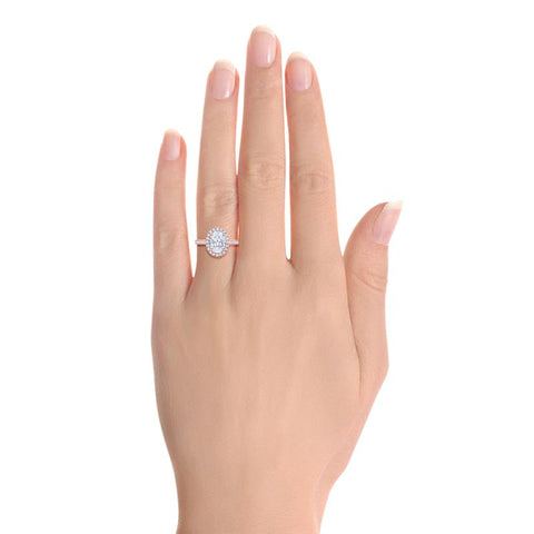 Halo Oval Brilliant Cut Pave Diamond Engagement Ring