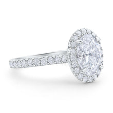 Halo Oval Brilliant Cut Pave Diamond Engagement Ring