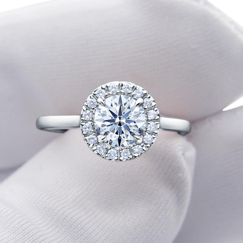 Simple halo engagement rings on sale