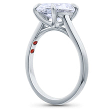 Clean Lines Oval Diamond Solitaire, with Rubies Inside.