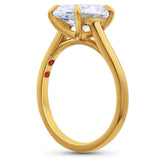 Clean Lines Oval Diamond Solitaire, with Rubies Inside.