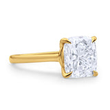 Cushion Diamond Yellow Gold Solitaire