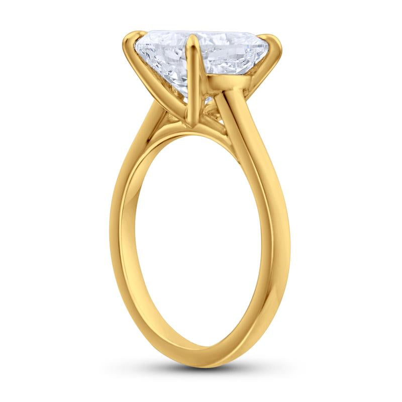 Cushion Diamond Yellow Gold Solitaire