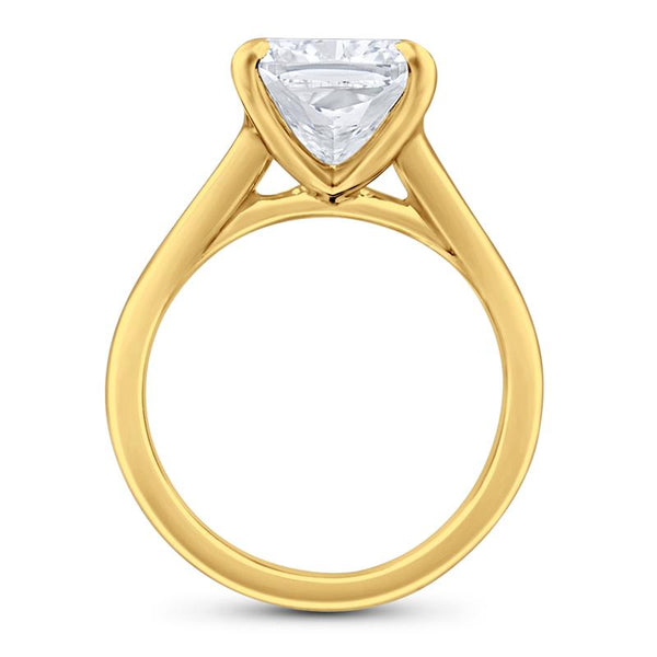Cushion Diamond Yellow Gold Solitaire