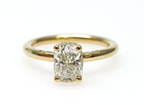Cushion Diamond Yellow Gold With Unique Side Diamonds