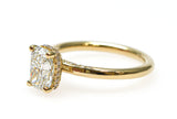 Cushion Diamond Yellow Gold With Unique Side Diamonds