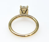 Cushion Diamond Yellow Gold With Unique Side Diamonds