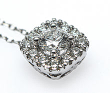 Soft Square Round Lab Grown Diamond Pendant Halo 0.50 carat.