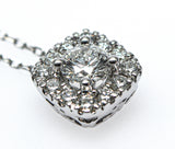 Soft Square Round Lab Grown Diamond Pendant Halo 1.00 carat.