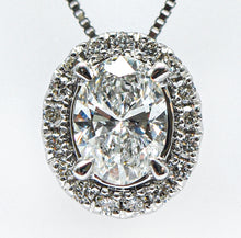 Perfect Oval Lab Grown Diamond Pendant Halo 0.75 carat.