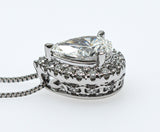 Perfect Pear Lab Grown Diamond Pendant Halo 1.00 carat.