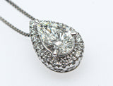 Perfect Pear Lab Grown Diamond Pendant Halo 1.00 carat.