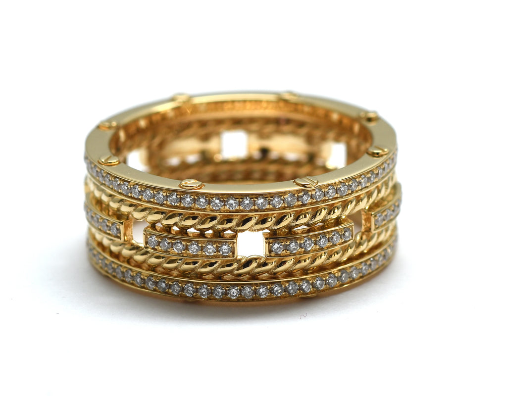 Rope and Rivets Yellow Gold Wedding Band