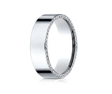 High polished flat band with side diamonds 6 mm +