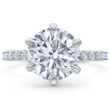 Six Prong Solitaire Ring French Cut Pavè