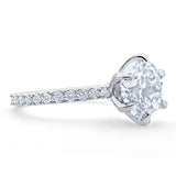 Six Prong Solitaire Ring French Cut Pavè