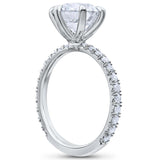 Six Prong Solitaire Ring French Cut Pavè
