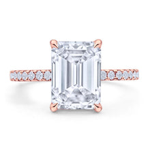 Emerald Cut Diamond Pave Engagement Ring