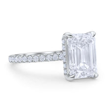 Emerald Cut Diamond Pave Engagement Ring