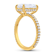 Emerald Cut Diamond Pave Engagement Ring
