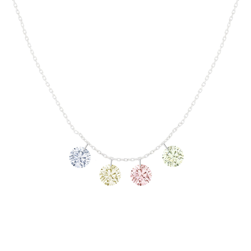 Fancy Colored Lab Grown Diamonds Necklace