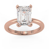 Emerald Cut Diamond Solitaire Engagement Ring